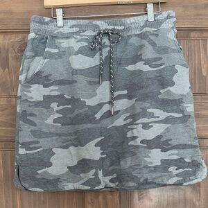 Casual Camo Drawstring Skirt L